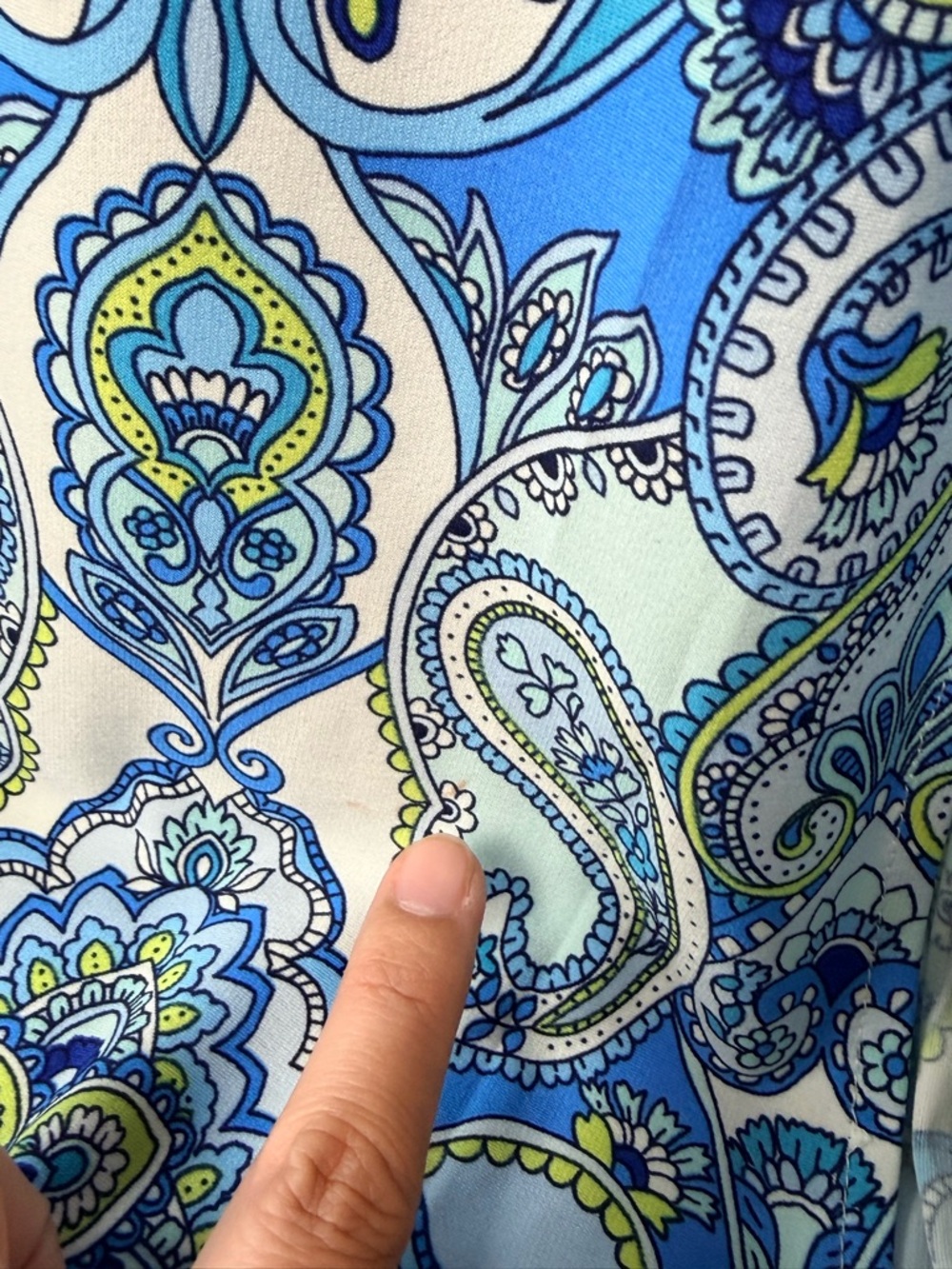 London Times Blue Paisley floral Maxi Dress Size 10 Boho sleeveless - Picture 11 of 12